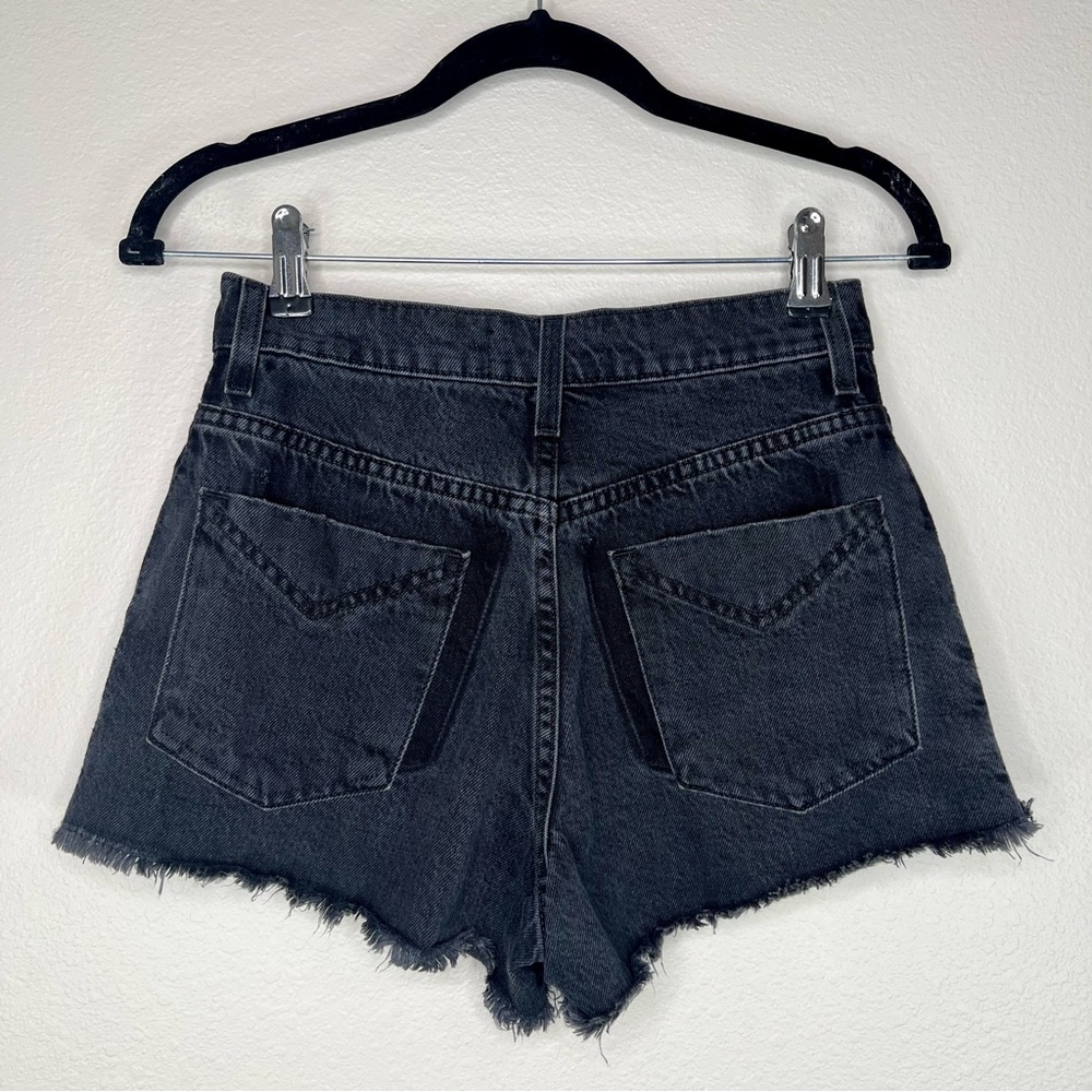 Derek Lam 10 Crosby DREW Two-Tone Black Denim High Rise Cut Off Jean Shorts - Picture 11 of 14